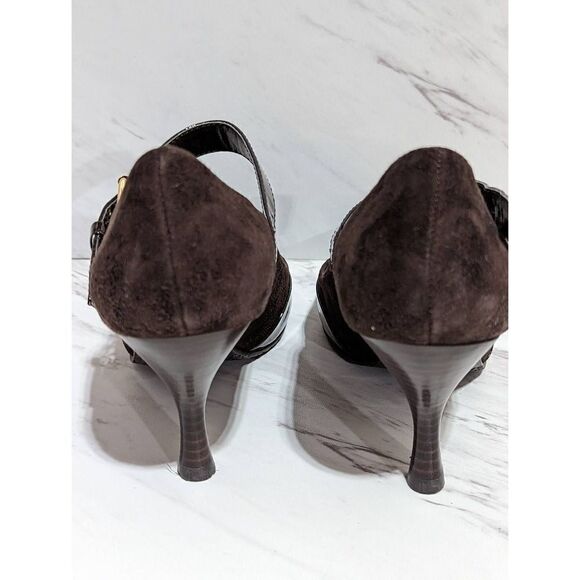 Franco Sarto Women's Brown Suede Mary Jane Heels Size 8M NWT - Picture 6 of 6